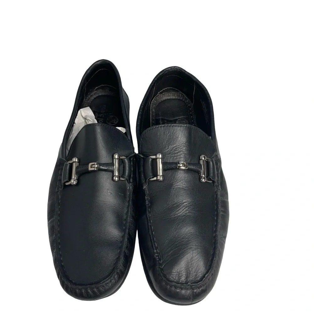 Marc Joseph MJ 6123 8N black all leather driving loafer. Size 10 made in Brazil